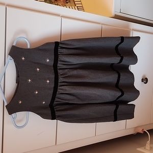 2T Hartstrings Long Gray Dress w/ small pink roses